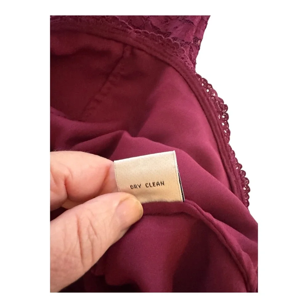 Talbots Woman Burgundy Floral Lace Button Front Jacket Plus Size 18W Romantic - Picture 6 of 8